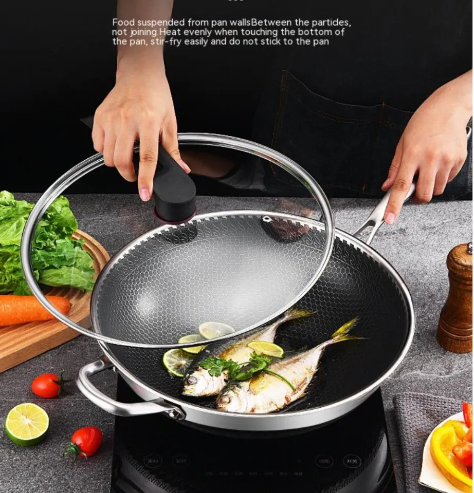 Honeycomb suspension non-stick frying pan