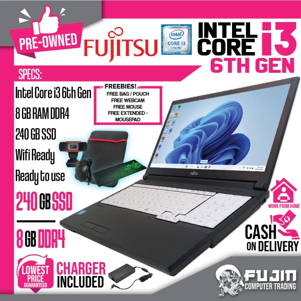 LAPTOP / FUJITSU / INTEL CORE i3 / 7TH GEN / 6TH GEN / 8GB DDR4