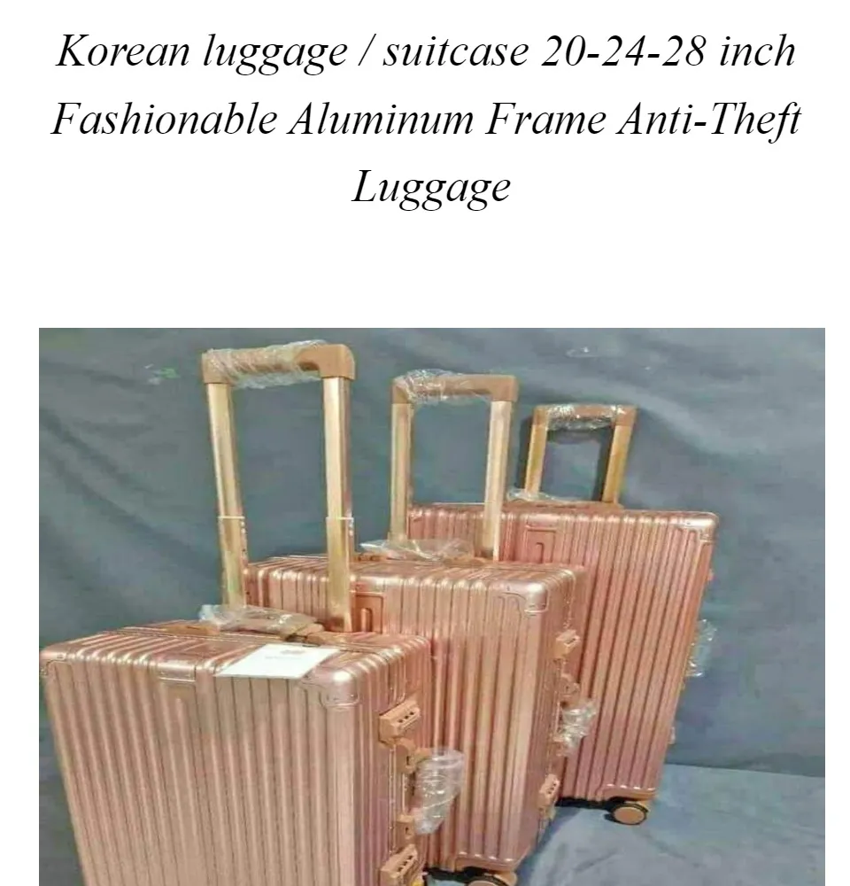 Korean luggage / suitcase 202428 inch Fashionable Aluminum Frame Anti