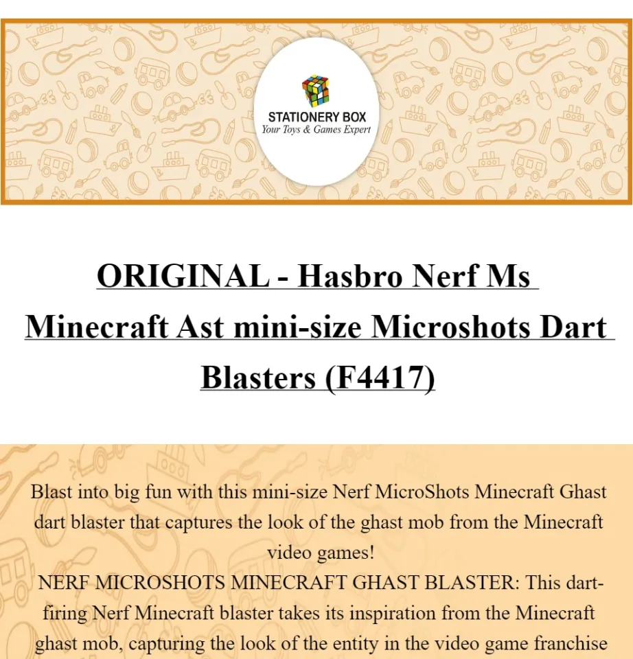 NERF Microshots Minecraft Ghast Blaster