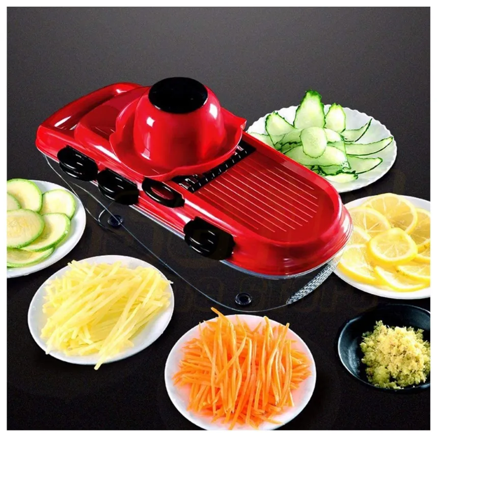 6 in 1 Multi-function Vegetable Slicer Kitchen Mandolin,Potato Chipper,  Food Cutter with Storage Container and Peeler for Onion, Cucumber, Carrots