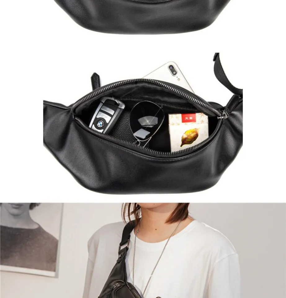 Ready Stock leather waist bag men sling bag men beg pinggang