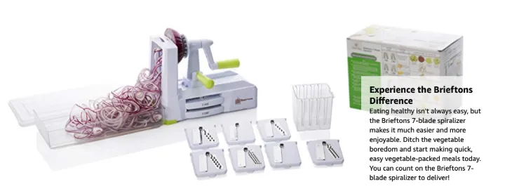 Brieftons 7-Blade Spiralizer: Heaviest Duty Vegetable Spiral Slicer