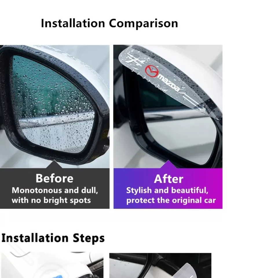 2PCS HYUNDAI Auto Mirror Rain Eyebrow Car Side Mirror Rain Baffle Exterior  Accessories