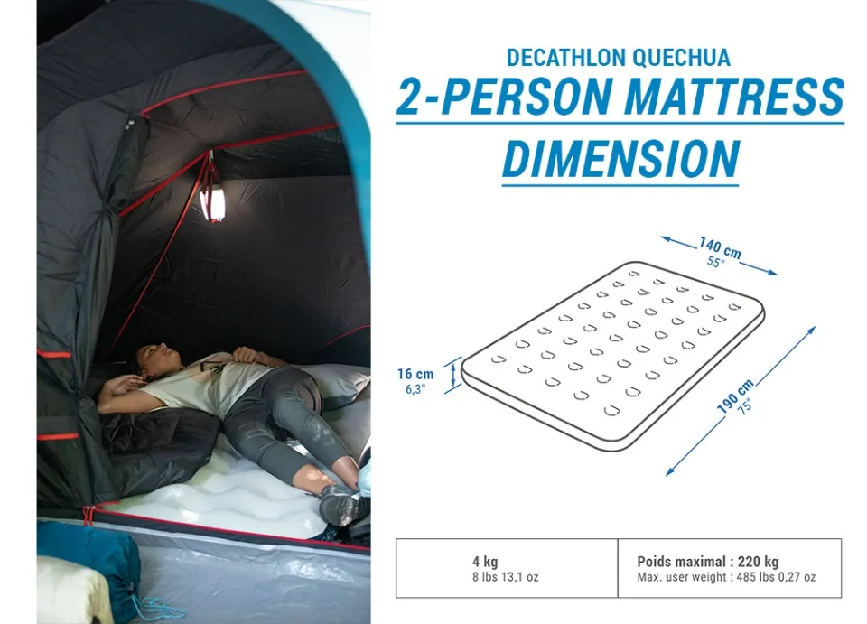 quechua inflatable camping mattress air pump 70