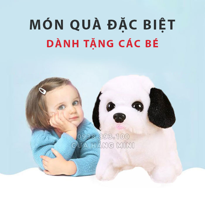 Chó Bông Đồ Chơi Dùng Pin Biết Đi, Biết Kêu, Vẫy Đuôi