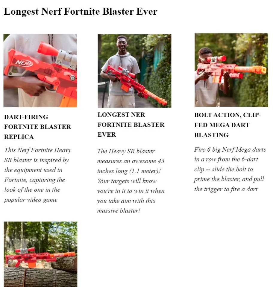  NERF Fortnite Heavy SR Blaster, Longest Fortnite