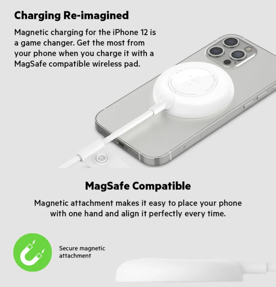Belkin Magnetic Portable Wireless Charger Pad 7.5W - White