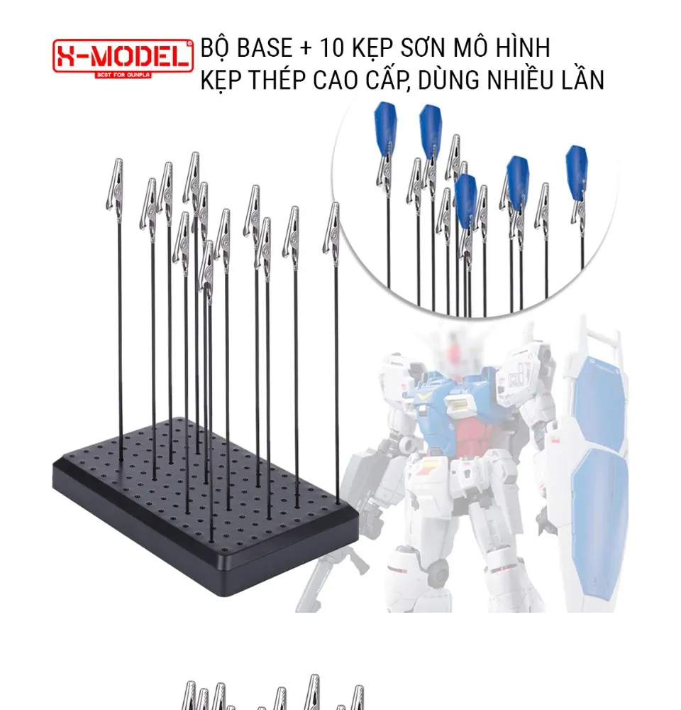 Bộ Dụng Cụ Sơn Mô Hình Gundam Gồm Base + 10 Kẹp Xmodel Vt062 Chất Liệu Thép  Không Rỉ Làm Mô Hình Đồ Chơi Anime Nhật | Lazada.Vn