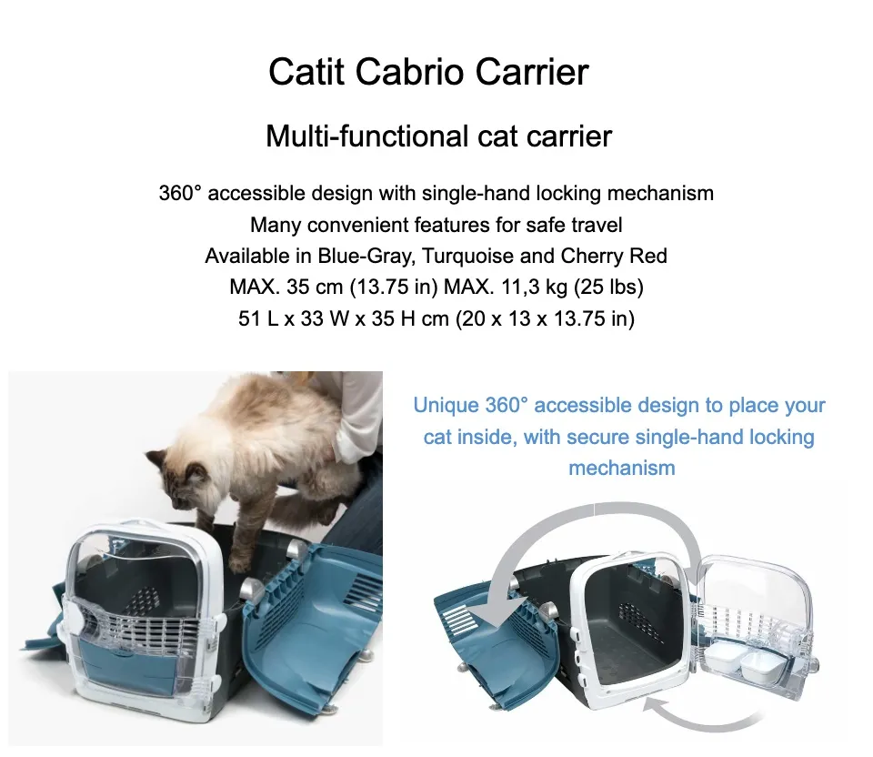 Catit Cabrio Cat Carrier Blue-Grey