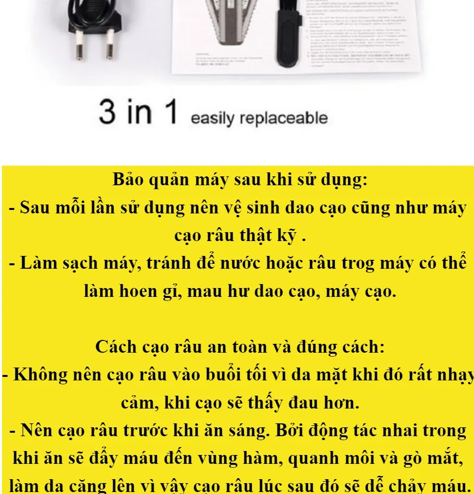 Tông Đơ Cạo Râu: Bạn là một người đàn ông có phong cách lịch lãm và tươi trẻ? Bạn muốn tạo một phong cách mới cho bản thân? Tông Đơ Cạo Râu sẽ giúp bạn thay đổi phong cách một cách độc đáo và chuyên nghiệp. Hãy xem ngay hình ảnh liên quan đến sản phẩm để khám phá sự thu hút của nó!