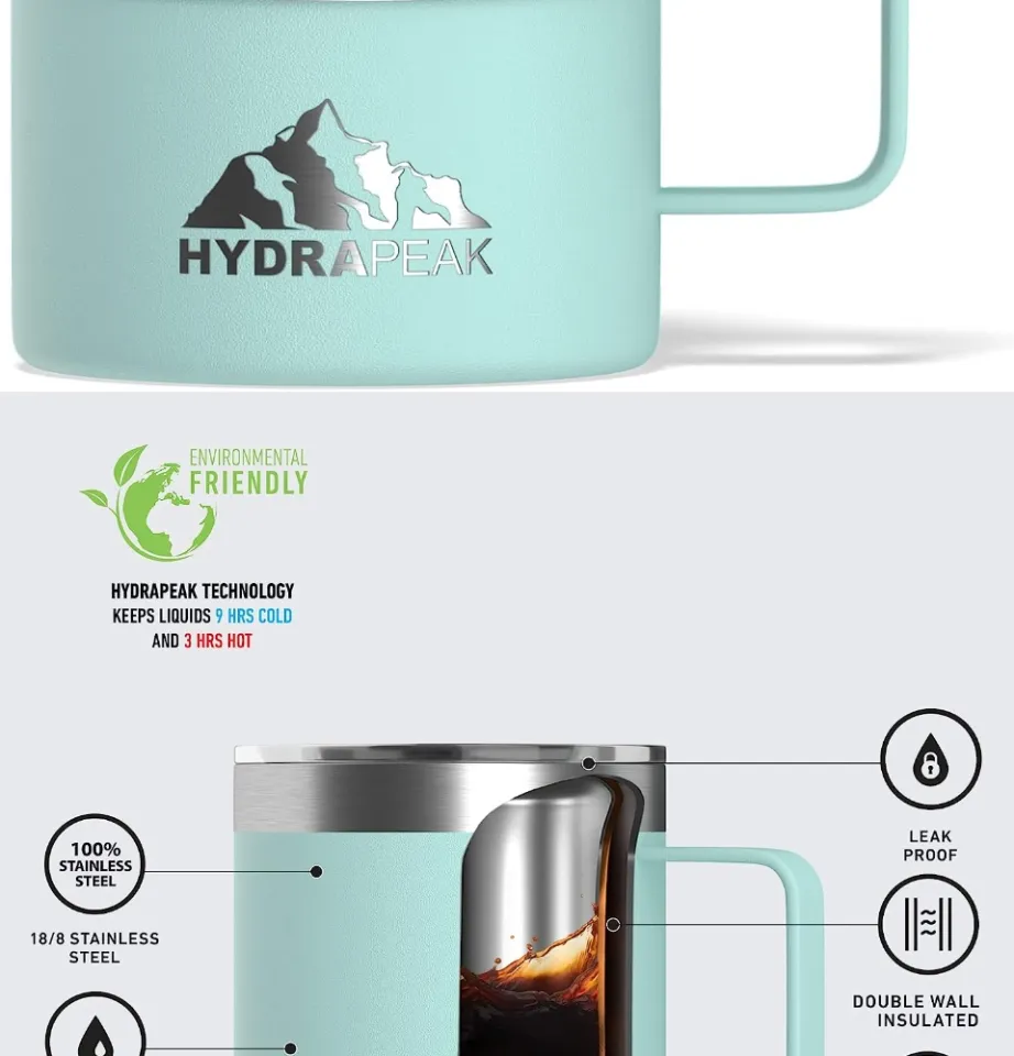 Hydrapeak Stainless Steel Insulated Camping Travel Coffee Tea Mug