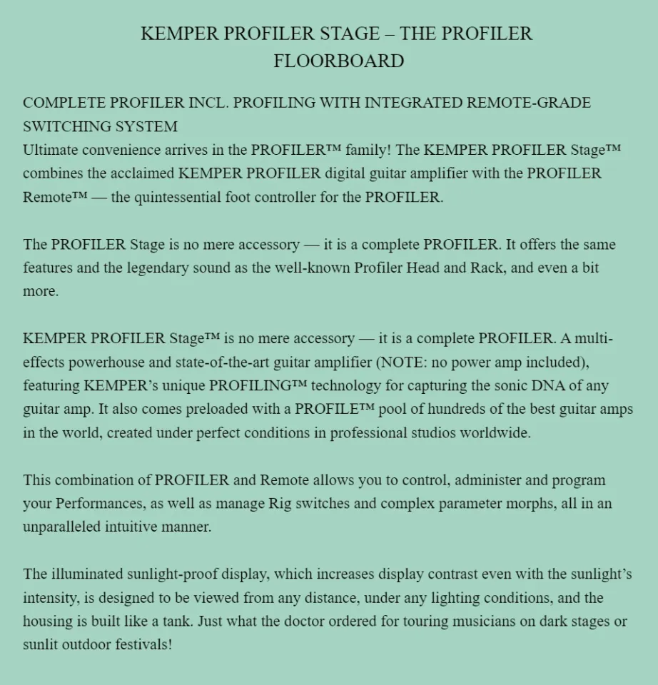 Kemper Profiler Stage Floor Board Lazada PH