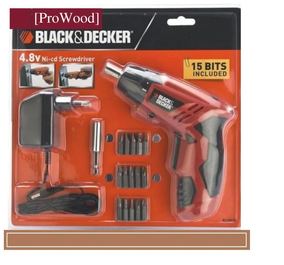 BLACK & DECKER KC4815 CORDLESS SCREWDRIVER 4.8V 200Rpm (15 BITS