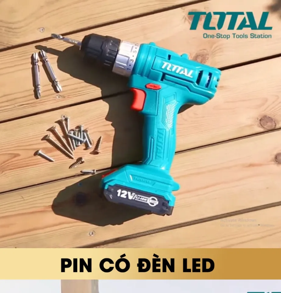 Máy khoan dùng pin 12V TOTAL TDLI1211 Tặng kèm 1 Pin 1.5Ah 1 Sạc và