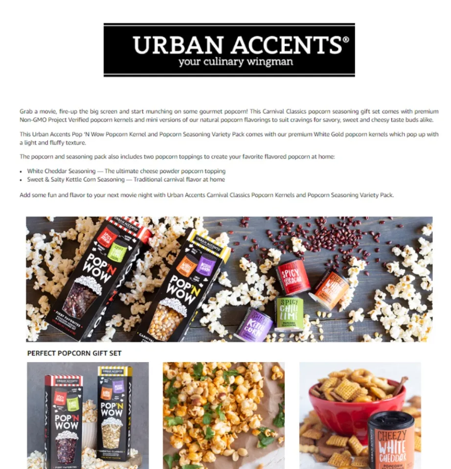 Urban Accents Pop 'n Wow Carnival Classics Popcorn Gift Set