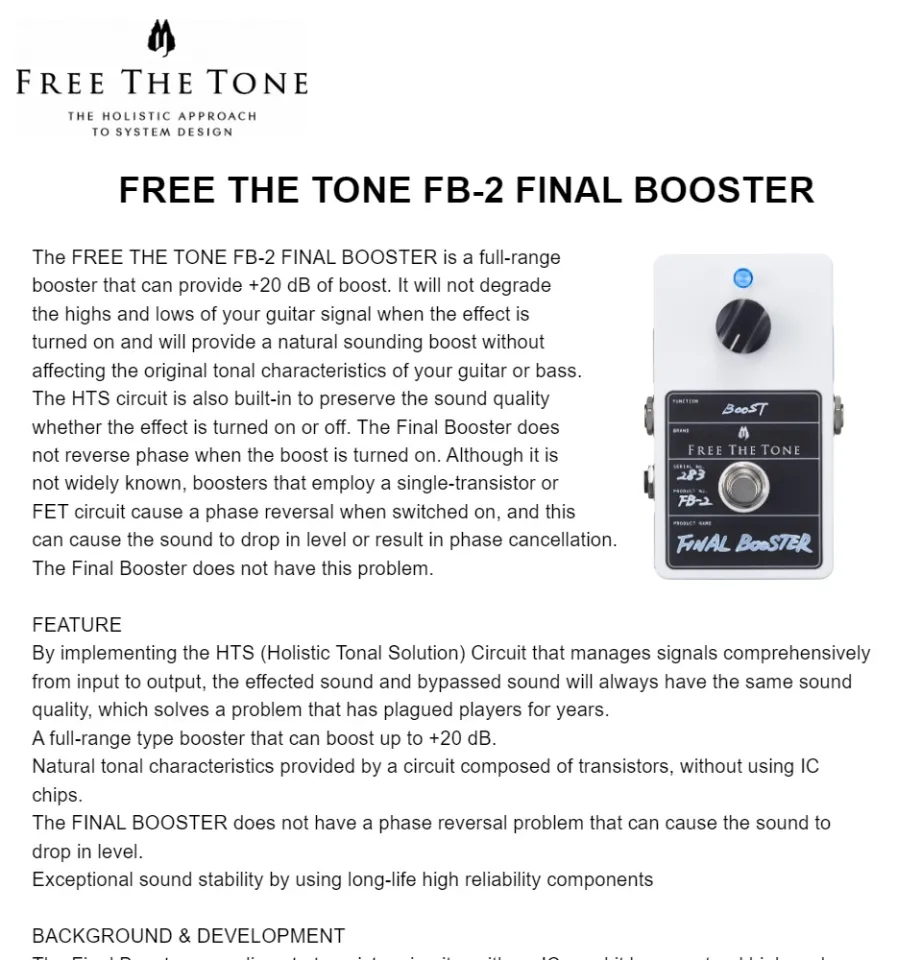 Free The Tone Final Booster FB-2 | Lazada PH