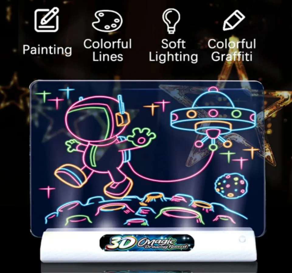 3D Drawing Board Light up Tracing Pad - Kids Magic Pad Light Up Drawing  Board – Education Dinosaur