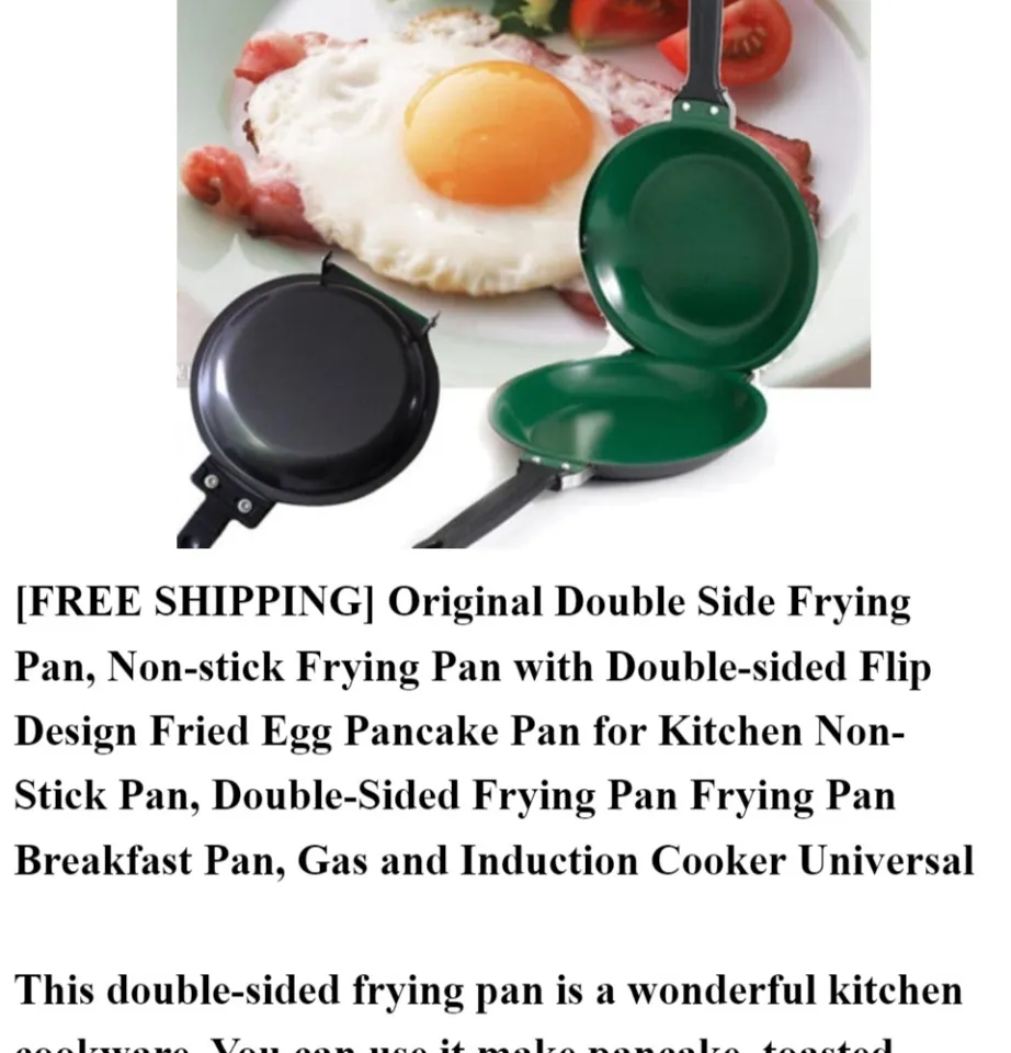 7.6in Double Side Pancake Pan, Non-stick Flip Egg Frying Pan Omlette Maker  Skillet for Gas Stove