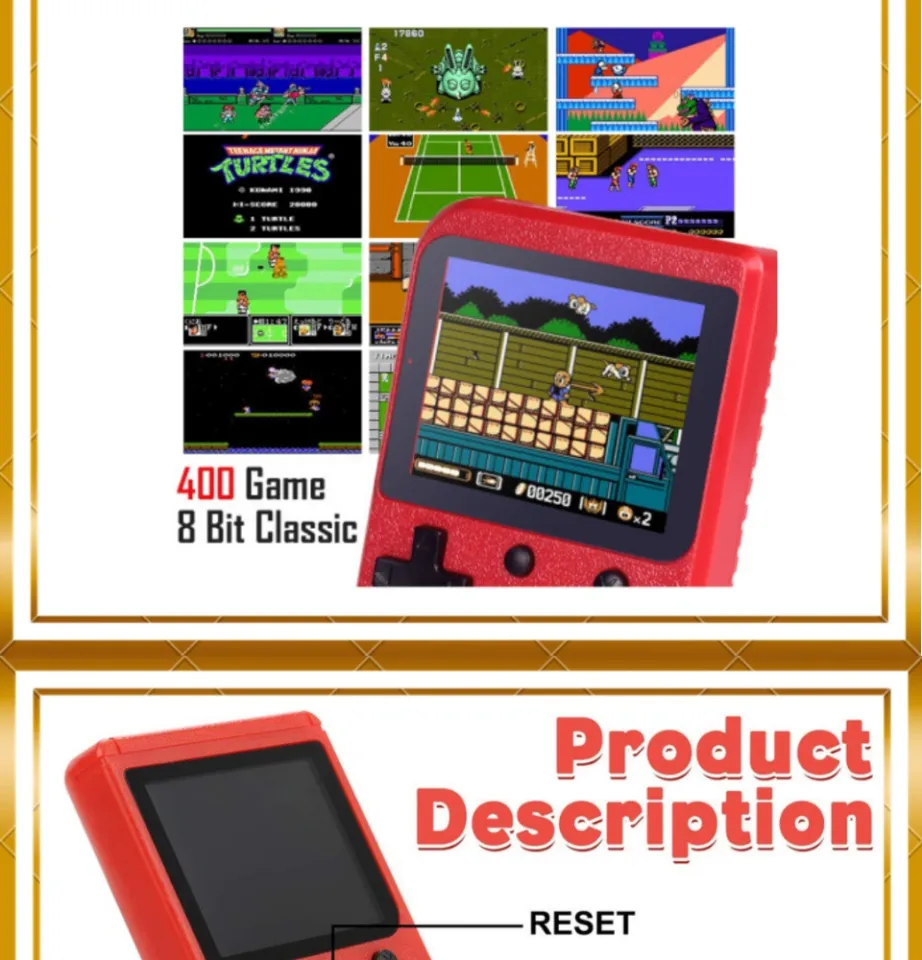 Vídeo Game Portátil boy Retro 400 Jogos Internos classicos Mini Game Sup  gba 8 bits - Andrade Store Games