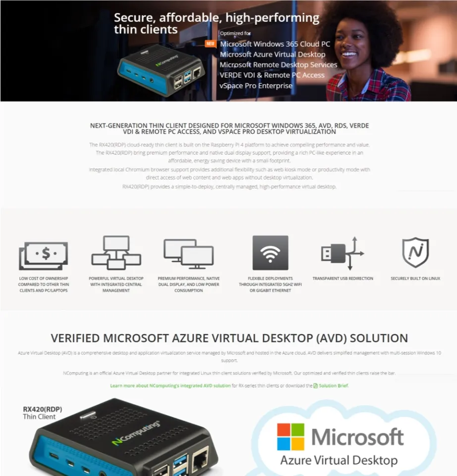 Ncomputing RX420 RDP with Micro HDMI Cable - 1 YEAR WARRANTY Next