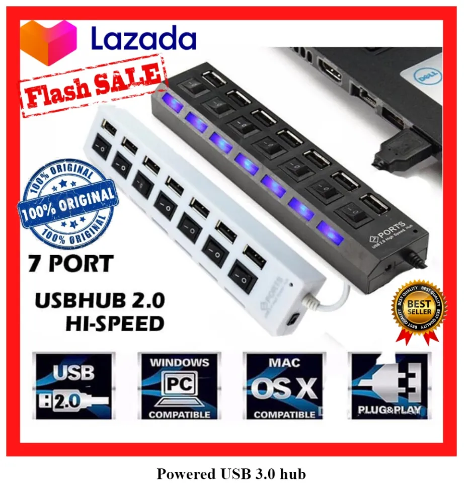 Usb Hub Usb 3.0 Hub 4/7 Port Multi Usb Splitter 3 Hab With Power