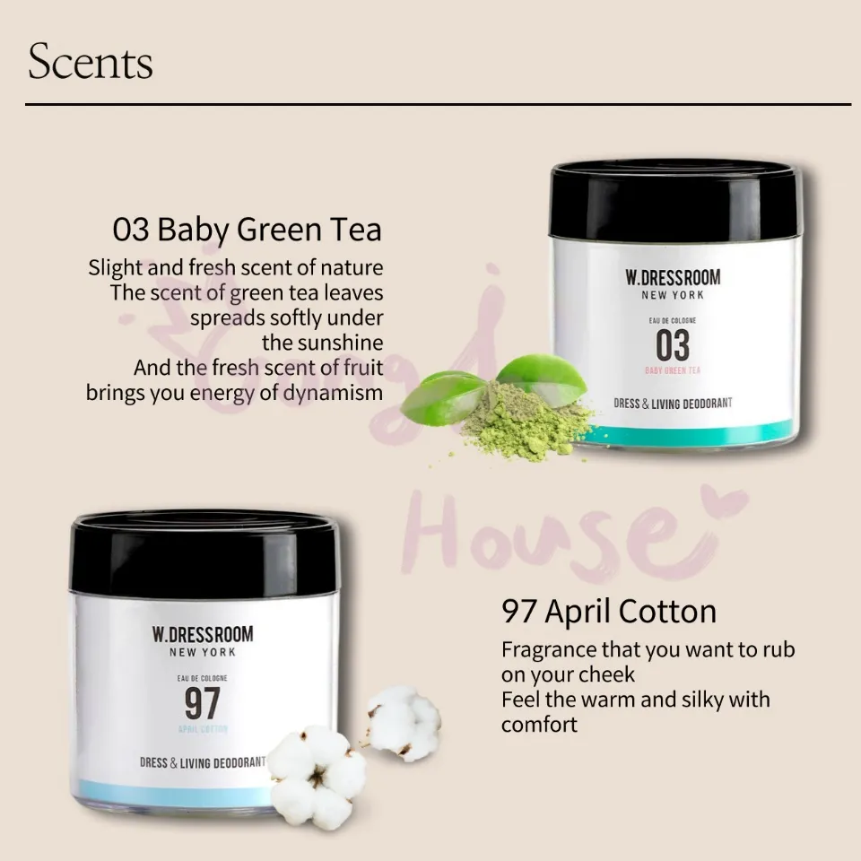 W.DRESSROOM] Dress & Living Deodorant Diffuser 110g/No.02 Baby Green Tea &  No.97 April Cotton (Authentic from Korea) | Lazada