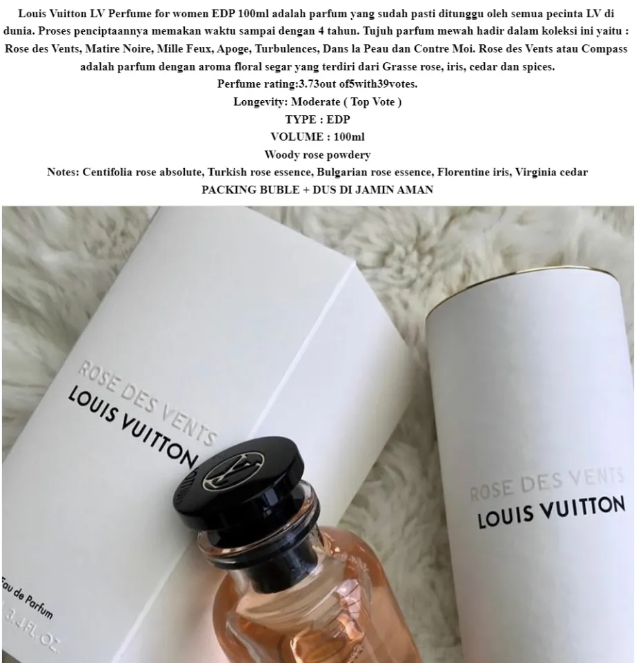 Rose des vents by Louis vuitton 3.4 oz Eau De Parfum Spray for Women