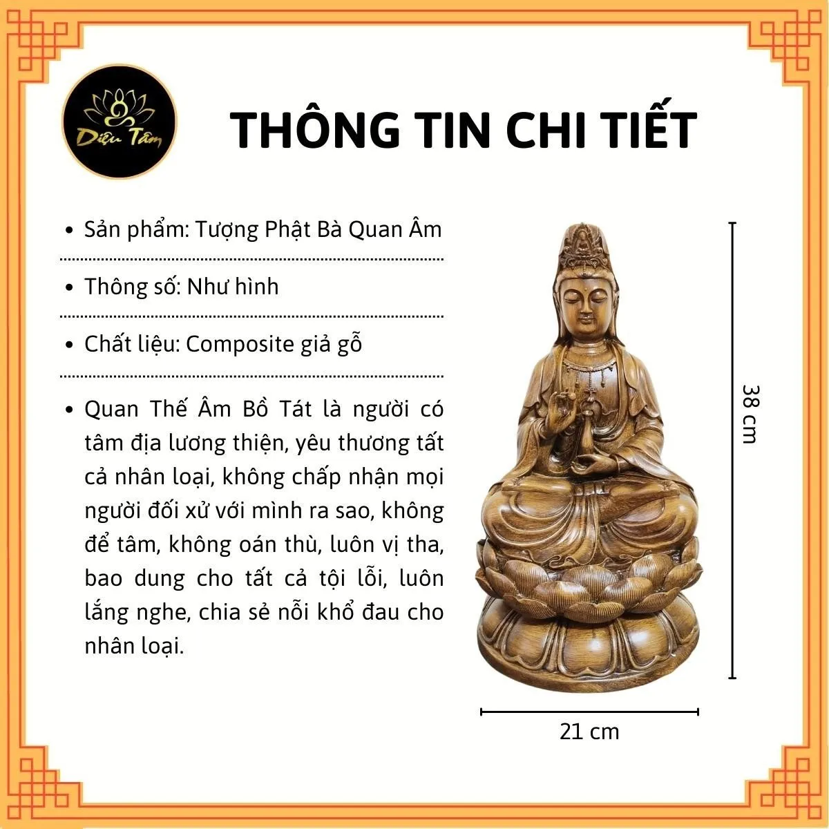 Tượng phật Quan âm tượng trang trí đồ thờ cúng, phong thủy - shop ...