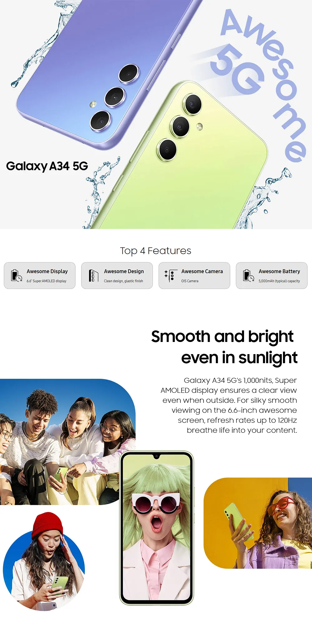 Samsung Galaxy A34 5G 128GB - Lime – Nutronics