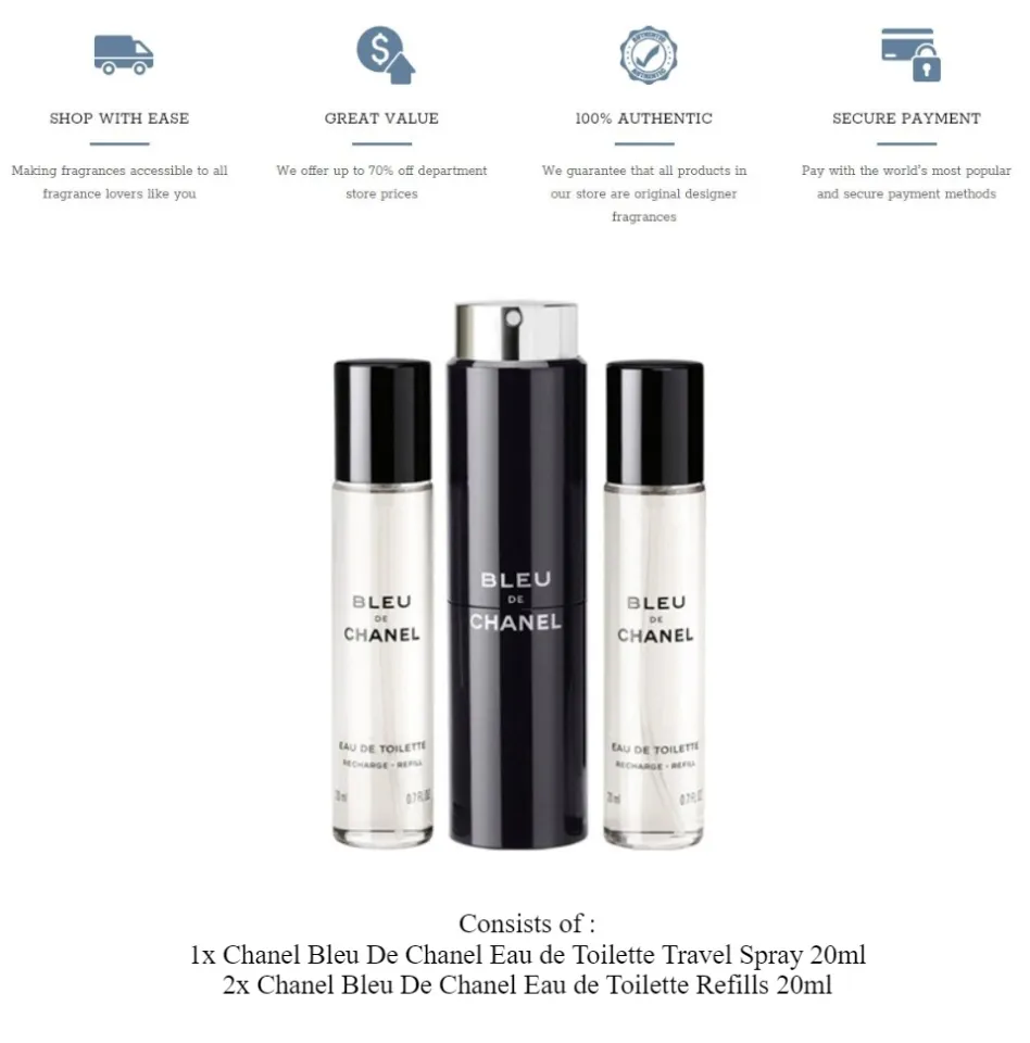 Chanel bleu 20ml online refill