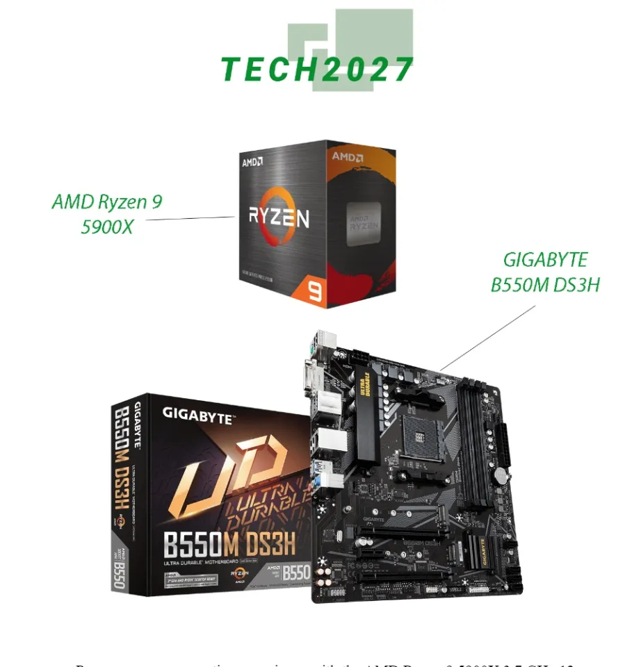 gigabyte b550m ds3h matx motherboard for amd am4 cpus