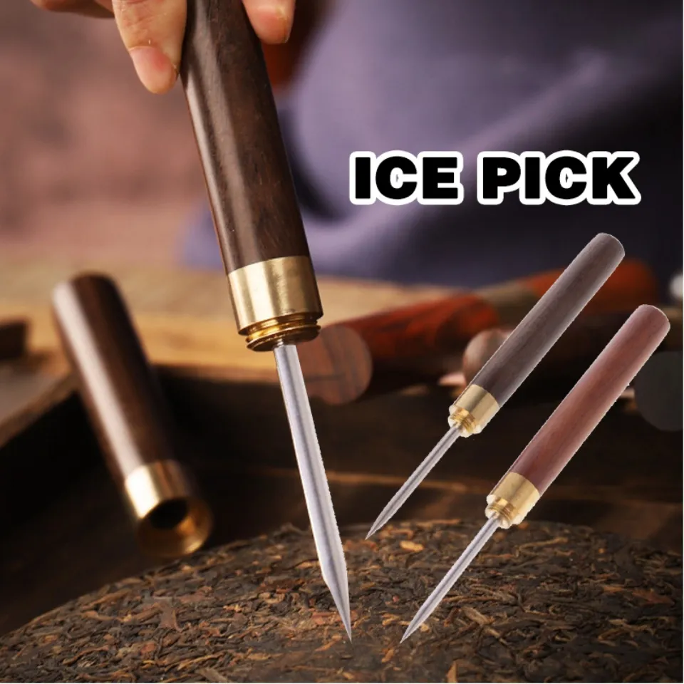 Stainless Steel Ice Pick with Wooden Handle Tea Needles with