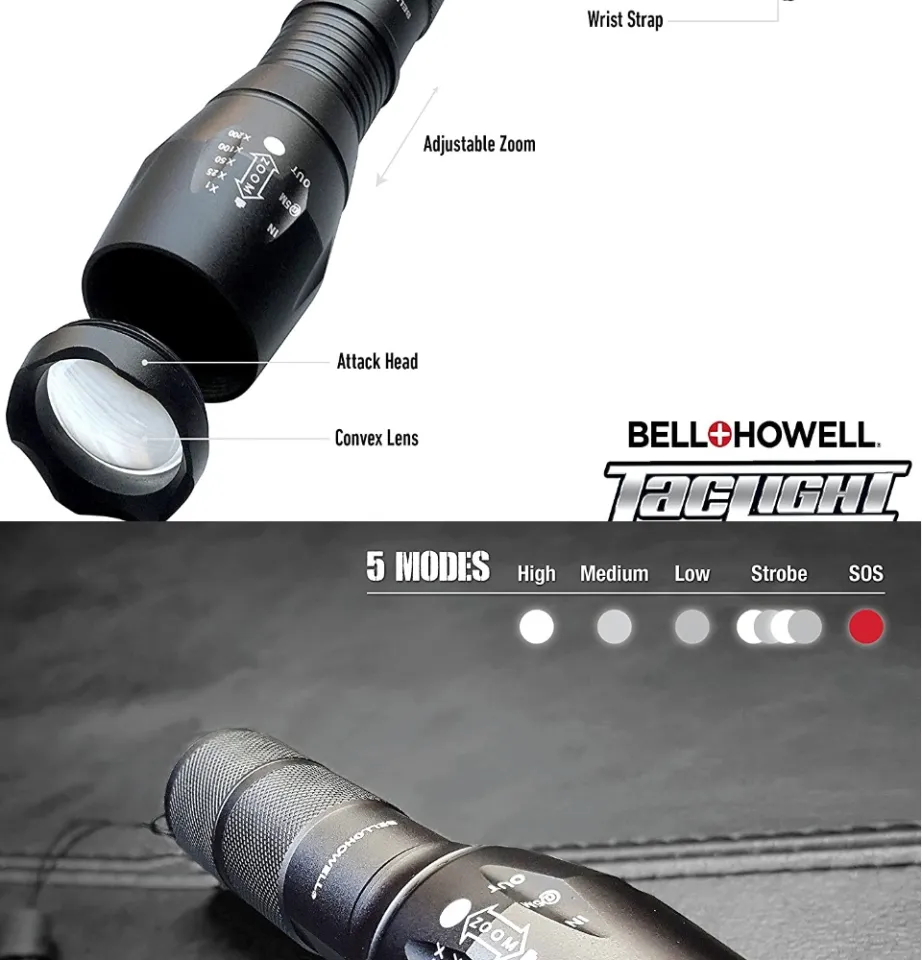 LYSSA31} Howell 1176 Taclight High-Powered Tactical Flashlight with Modes   Zoom Function (Original),LED Flashlight Rechargeable Handheld light  Portable Outdoor Tactical Flashlight with lighting modes for  Camping/Outdoor/Hiking/Flashlights/ Lazada PH