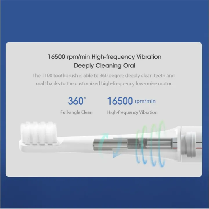 Xiaomi Mijia Electric Toothbrush T100 Sonic Electric Tooth Brush Replacement Head MES603 USB Rechargeable 2 Mode IPX7 USB Charging