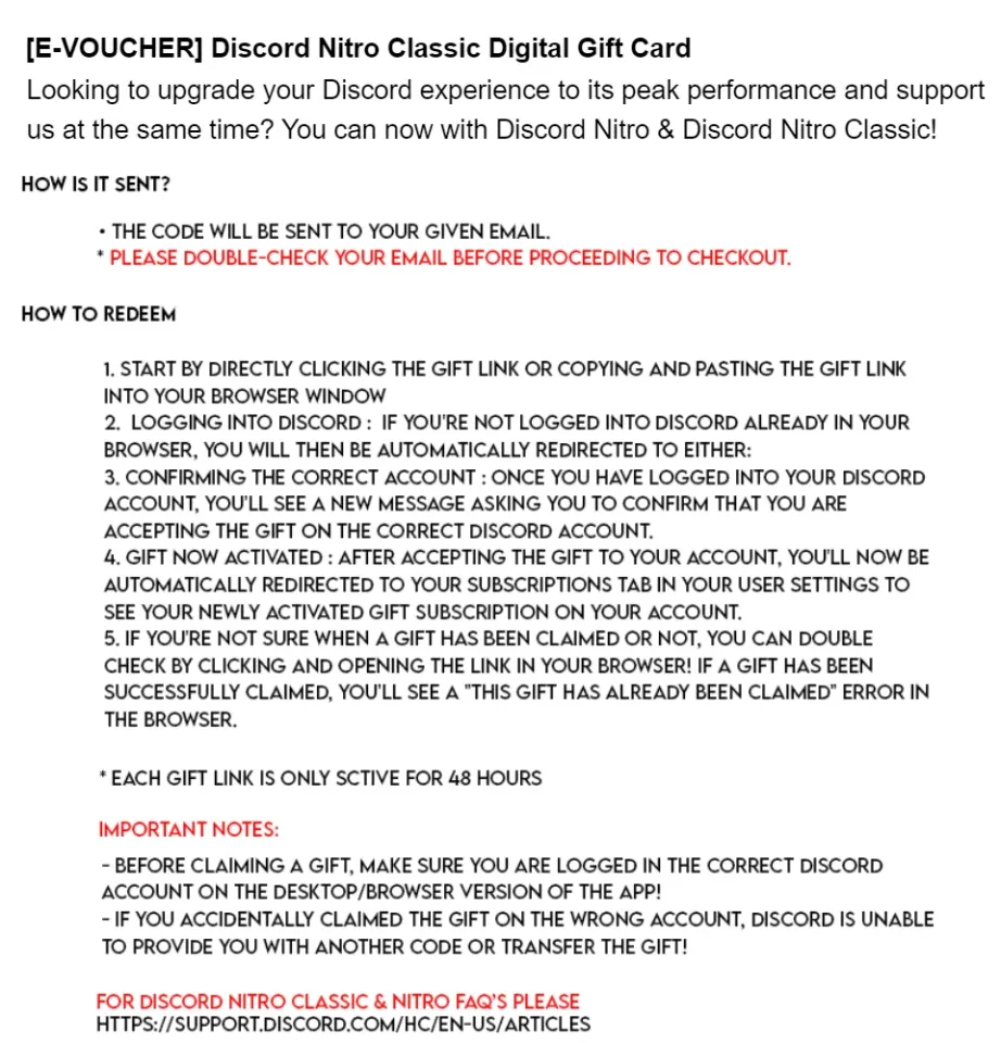  Discord Nitro Gift Card Code Digital