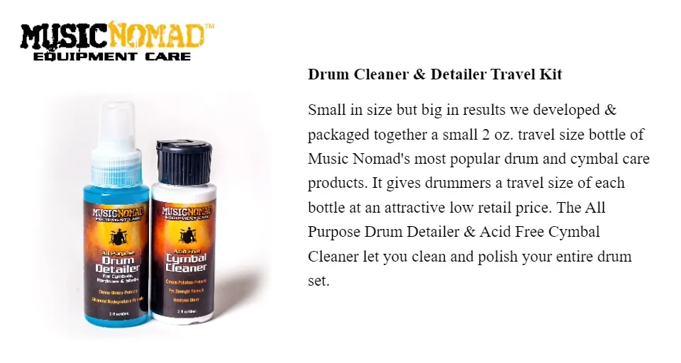 MUSIC NOMAD MN111 Cymbals Care Cleaner. Applicable to the