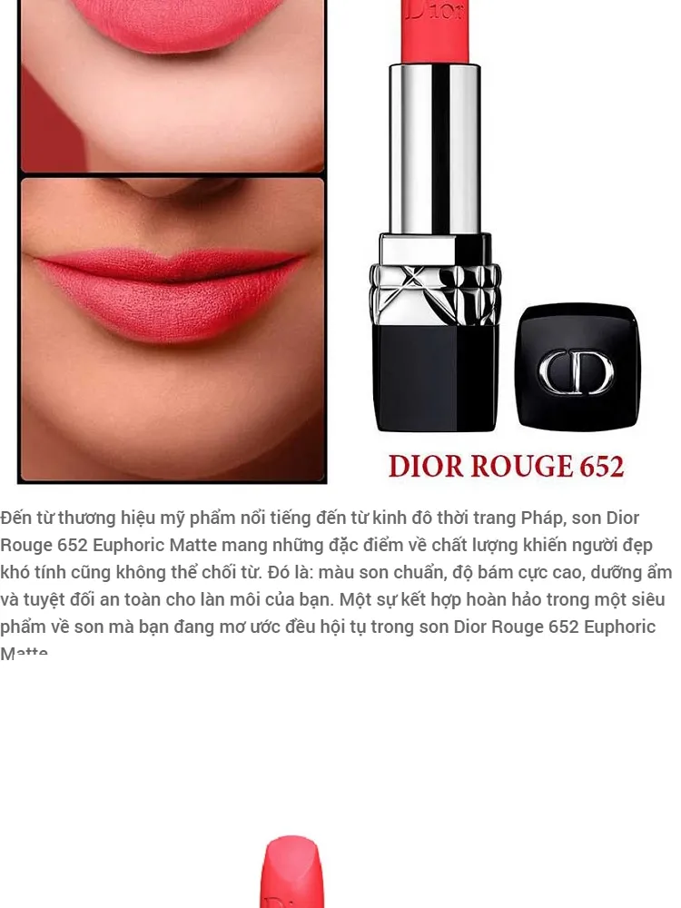 Son Dior Rouge 652 Euphoric Matte  hangxachtayluxury