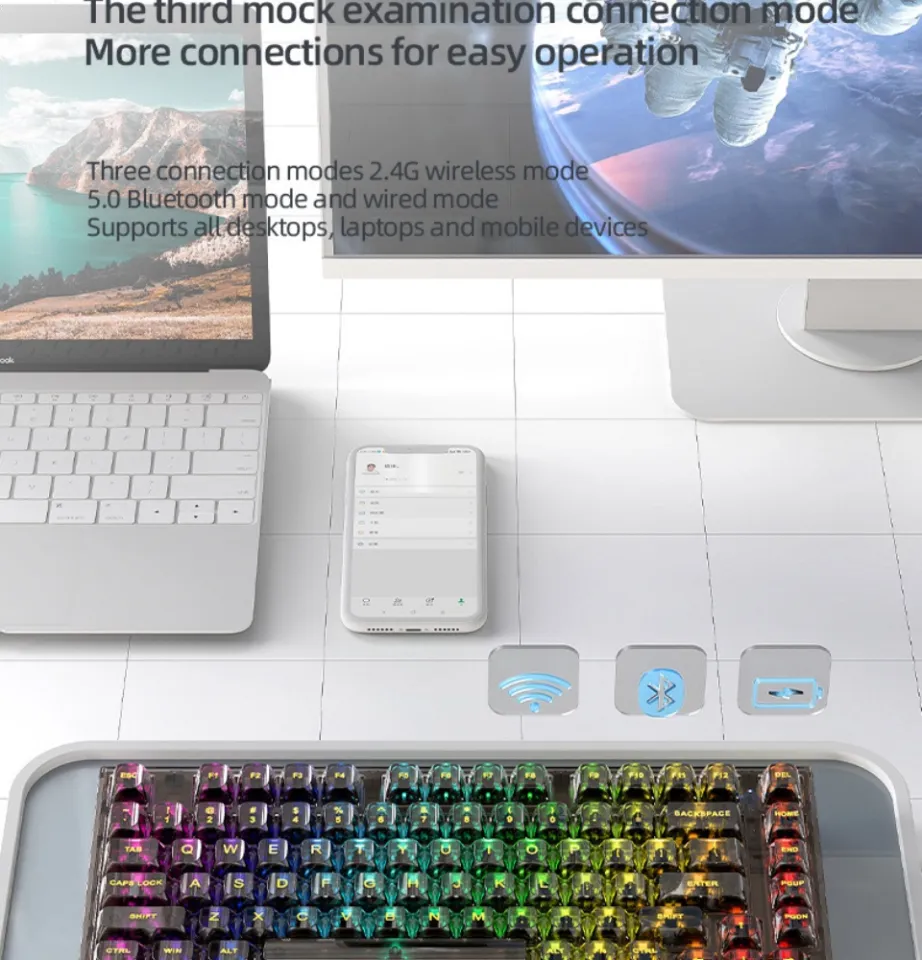 XINMENG X75 82 Key Hot Swappable Mechanical Keyboard With, 59% OFF