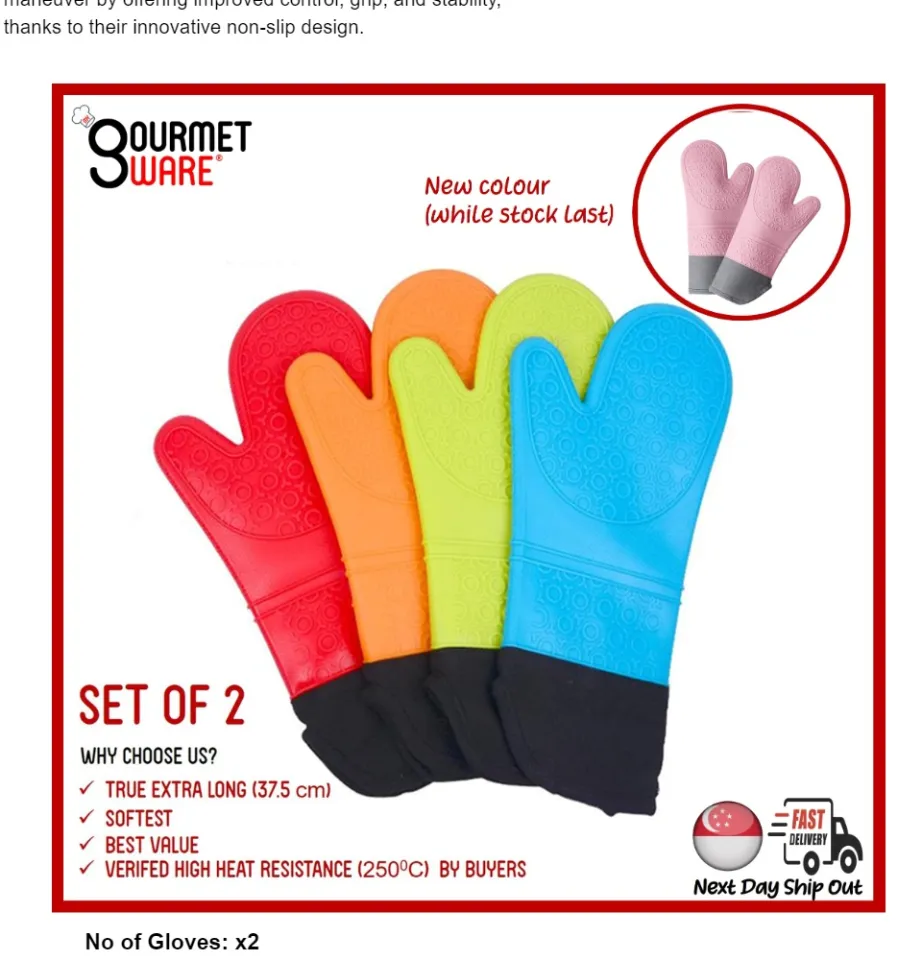 Silicone Kitchen Set, High Heat Resistant Pot Holders Oven Mitts, Non-Slip  Anti Scalding Cotton Glove for Kitchen Cooking Baking