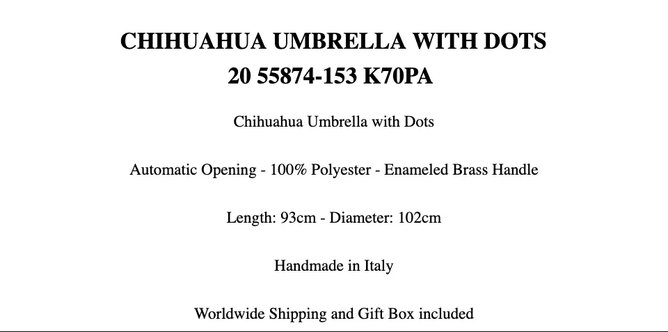 Chihuahua Umbrella with Dots Pasotti