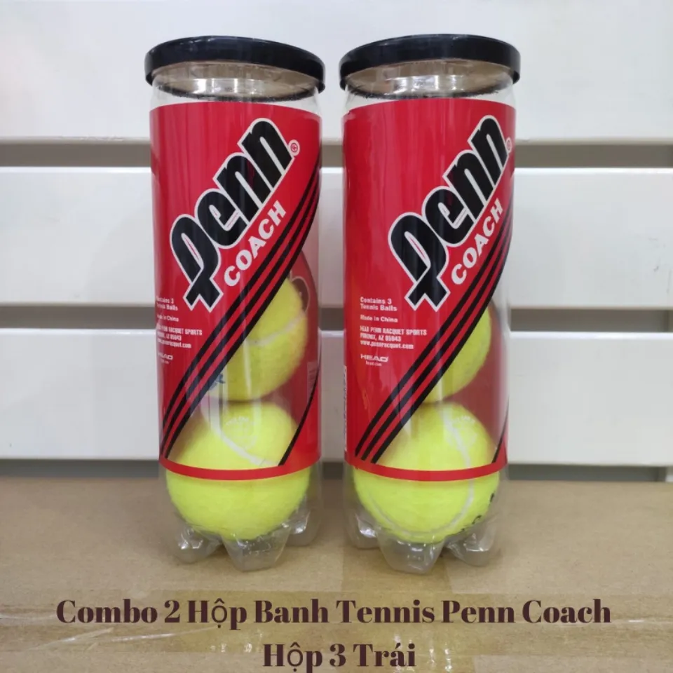 Combo 2 Hộp Banh Tennis Penn Coach Hộp 3 Trái, Bóng Tập Tennis Penn Coach |  