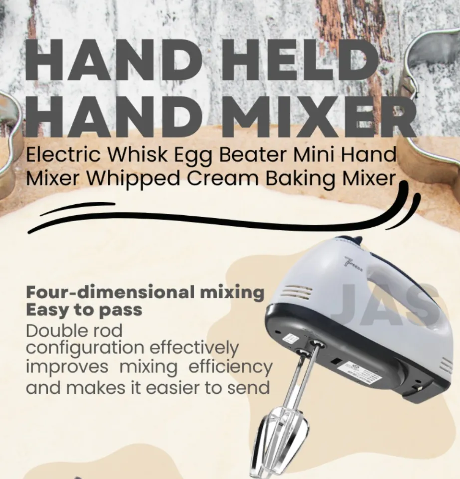 CHAINSHOP 7 Speed Electric Hand Mixer Electric Whisk Egg Beater Mini Hand  Mixer Whipped Cream Baking Mixer 7 Speed