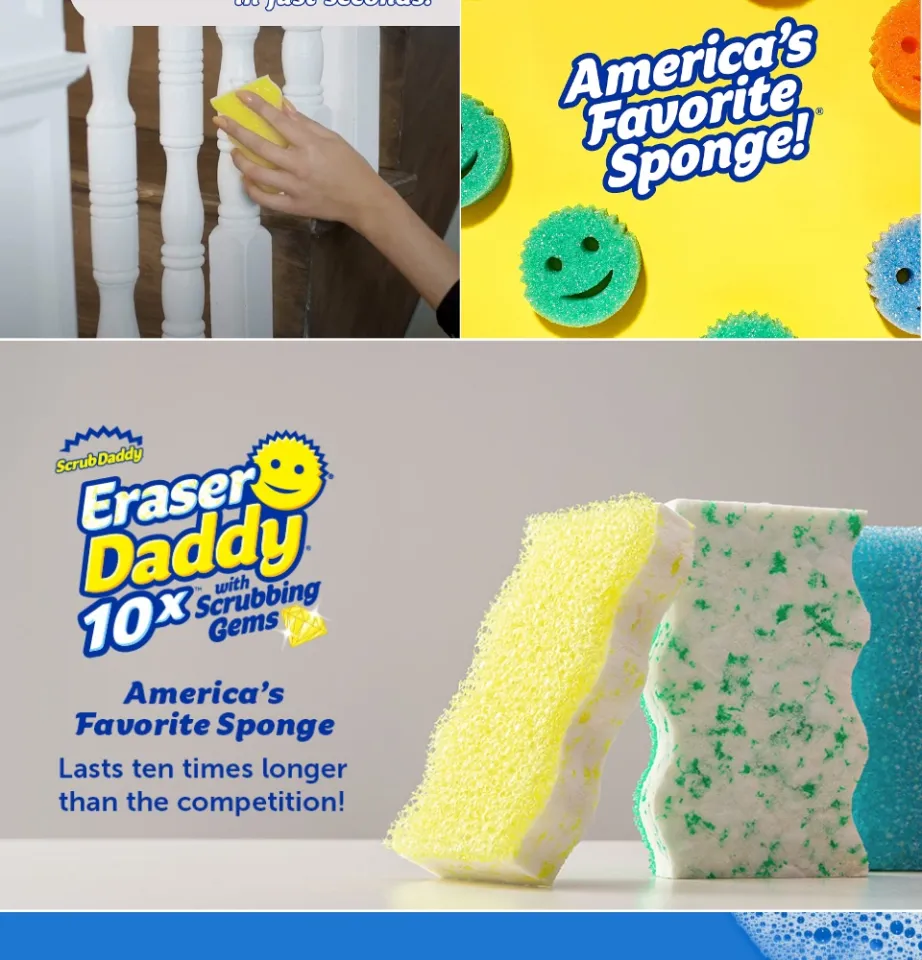 Scrub Daddy Eraser Daddy 10x with Scrubbing Gems (PACK OF 2) -New