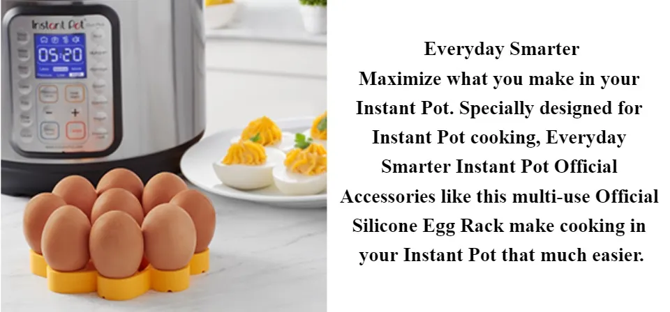 Instant Pot Egg Rack Official Silicone Accessory, Compatible with 6-quart  and 8-quart Cookers in Yellow 