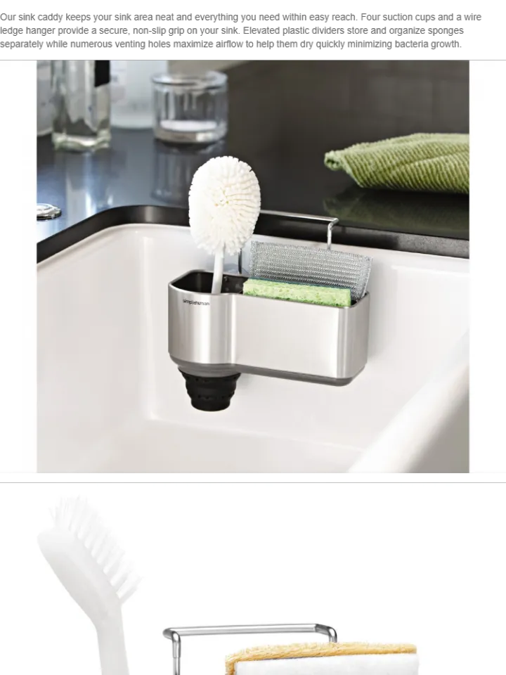 Jinyi Sponge Holder For Kitchen Sink, Stainless Steel Sponge Rack