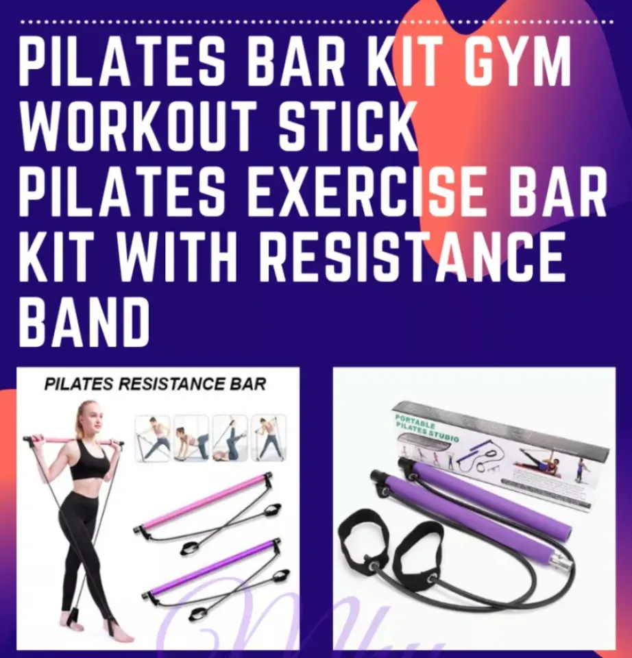 ORIGINAL Portable Pilates Studio Yoga Gym Exercise Resistance Band Elastic  Home Pilates Bar Stick Fitness Rope