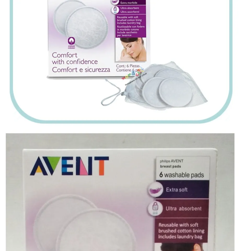 Philips Avent Washable Breast Pads isi 6 pcs bisa dicuci + free