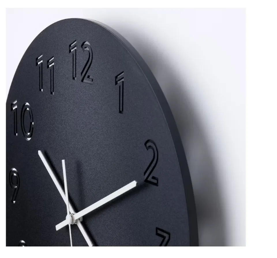 TUNNIS Wall clock, low-voltage/black, 11 ¾ - IKEA