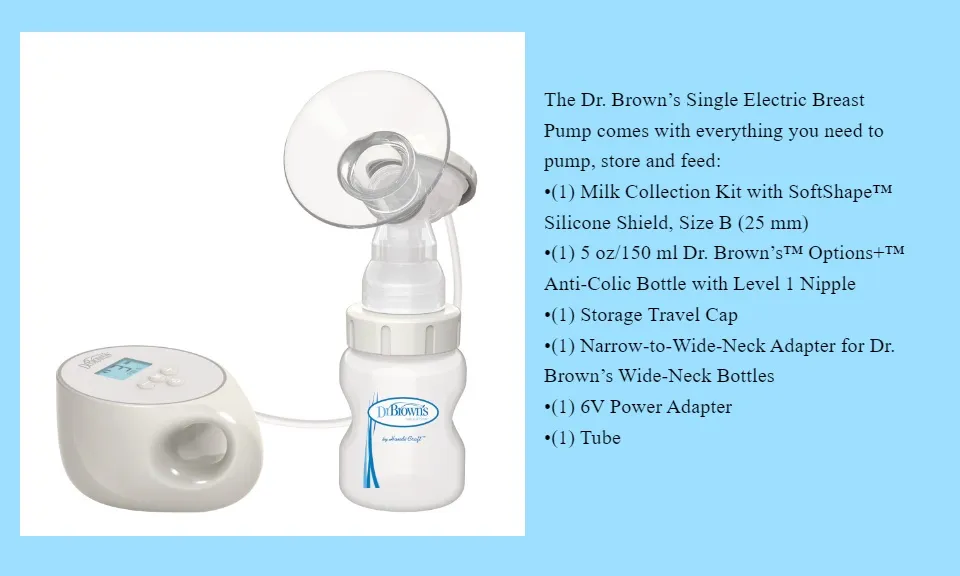 Dr. Brown's Single Electric Breast Pump BF103-INTL, E/F Plug, 220V